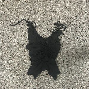 Black Ruched Women's Top small